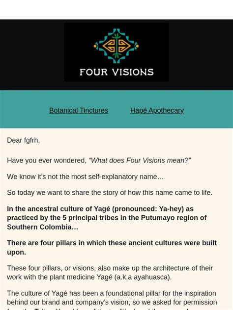Four visions market - The Four Visions ecosystem was designed and built on the principle of Sacred Reciprocity. From our beyond fair trade model; to our paying-it- forward initiatives with Magic Fund …